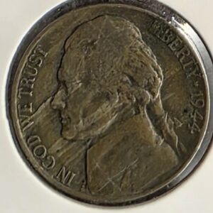 1944-P Jefferson Silver War Nickel - Major Obverse & Reverse Die Cracks / Dramatic Die Break Error